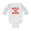 Netflix and Doodh - Long Sleeve Baby Onesie